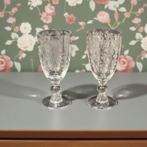Duncan Miller First Love Ice Tea Goblets, Set of 2, Vintage Etched Stemware